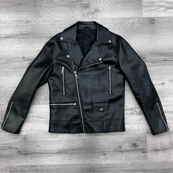 Zara Faux Leather Biker Jacket - Picture 3 of 9